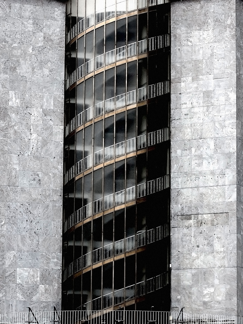 Gray Concrete Glass Building